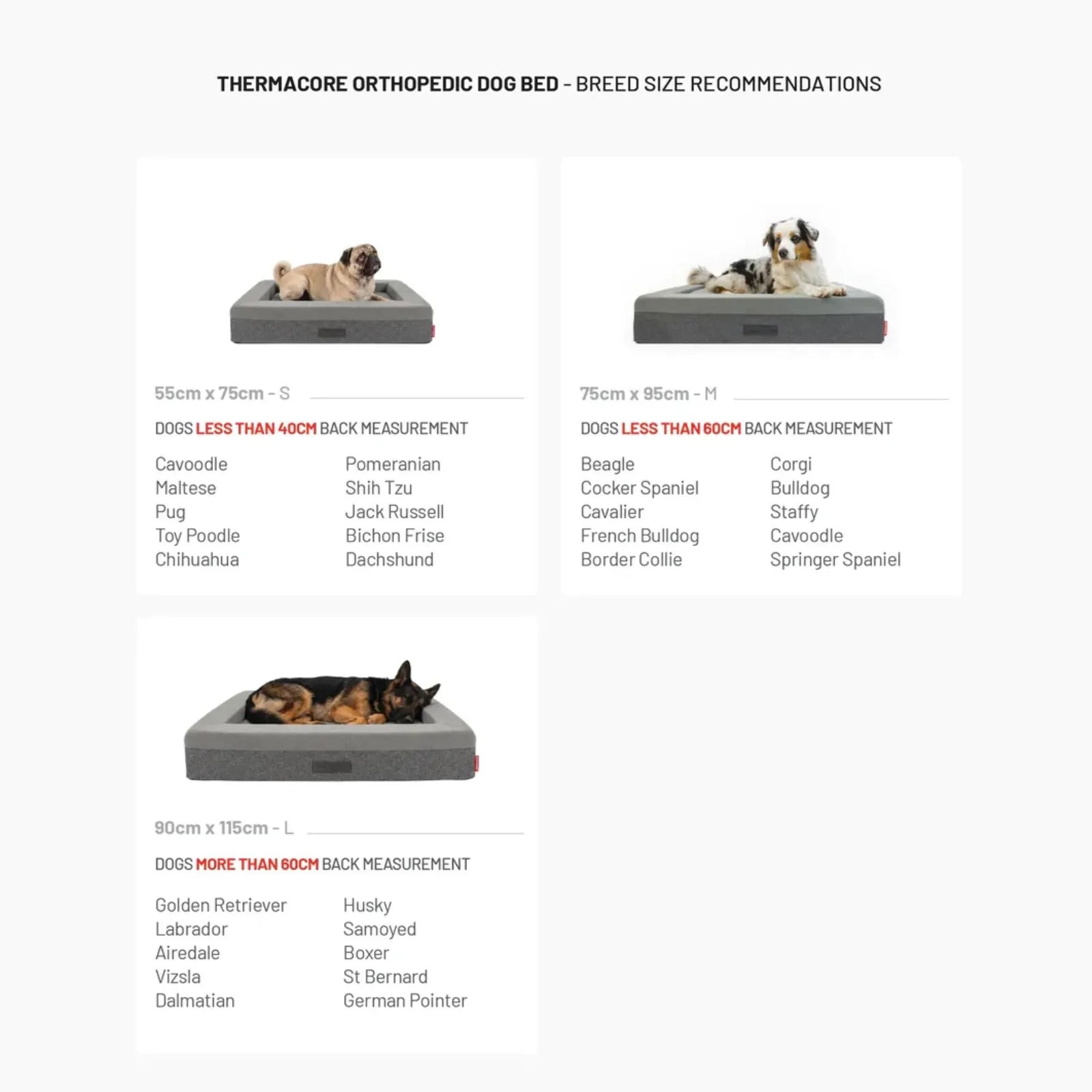 EzyDog Thermacore Orthopaedic Dog Bed - Charcoal