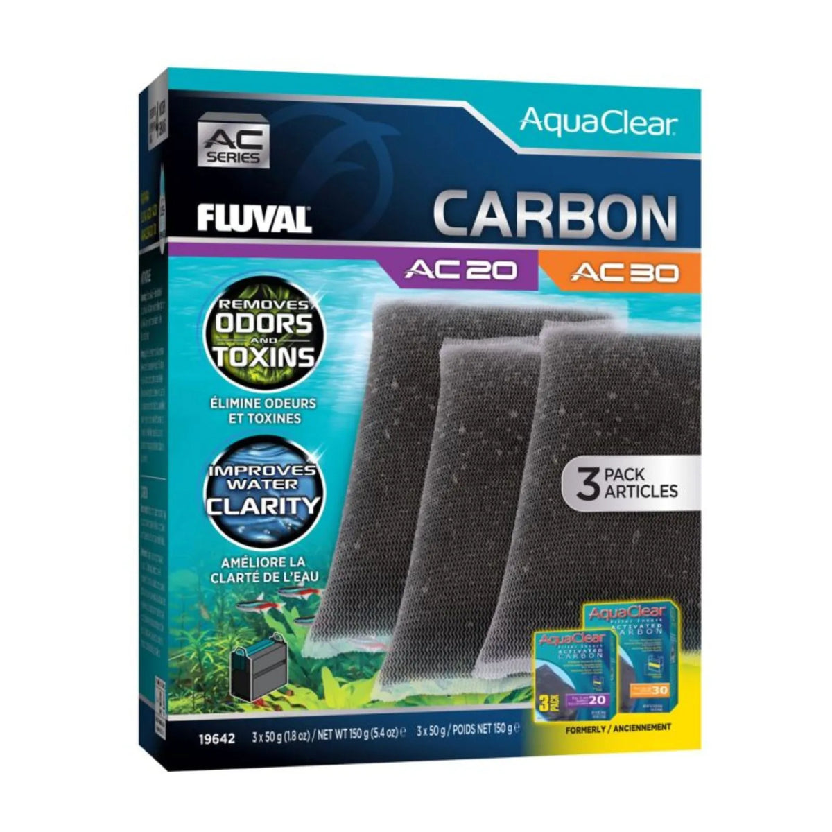Fluval AC20/30 Activated Carbon Insert 3 Pack