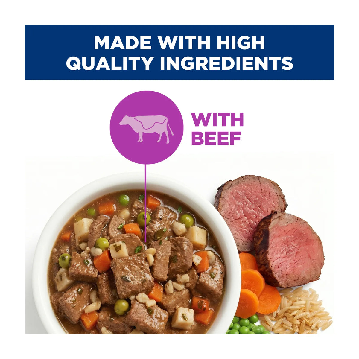Hill's Science Diet Dog Food Can Adult 7+ Savoury Stew Beef & Vegetables - 363g x 12