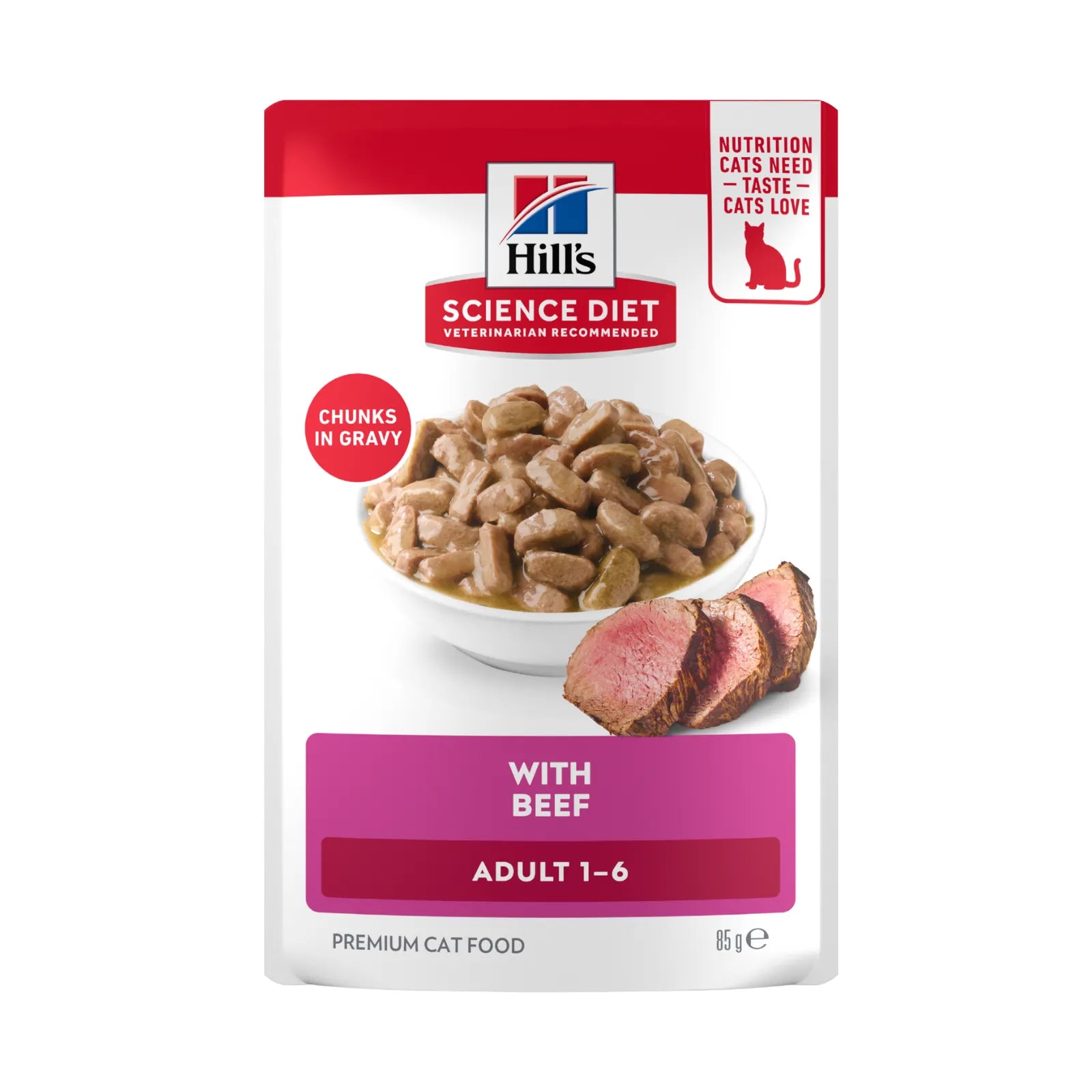 Hill's Science Diet Adult Beef Cat Food Pouch