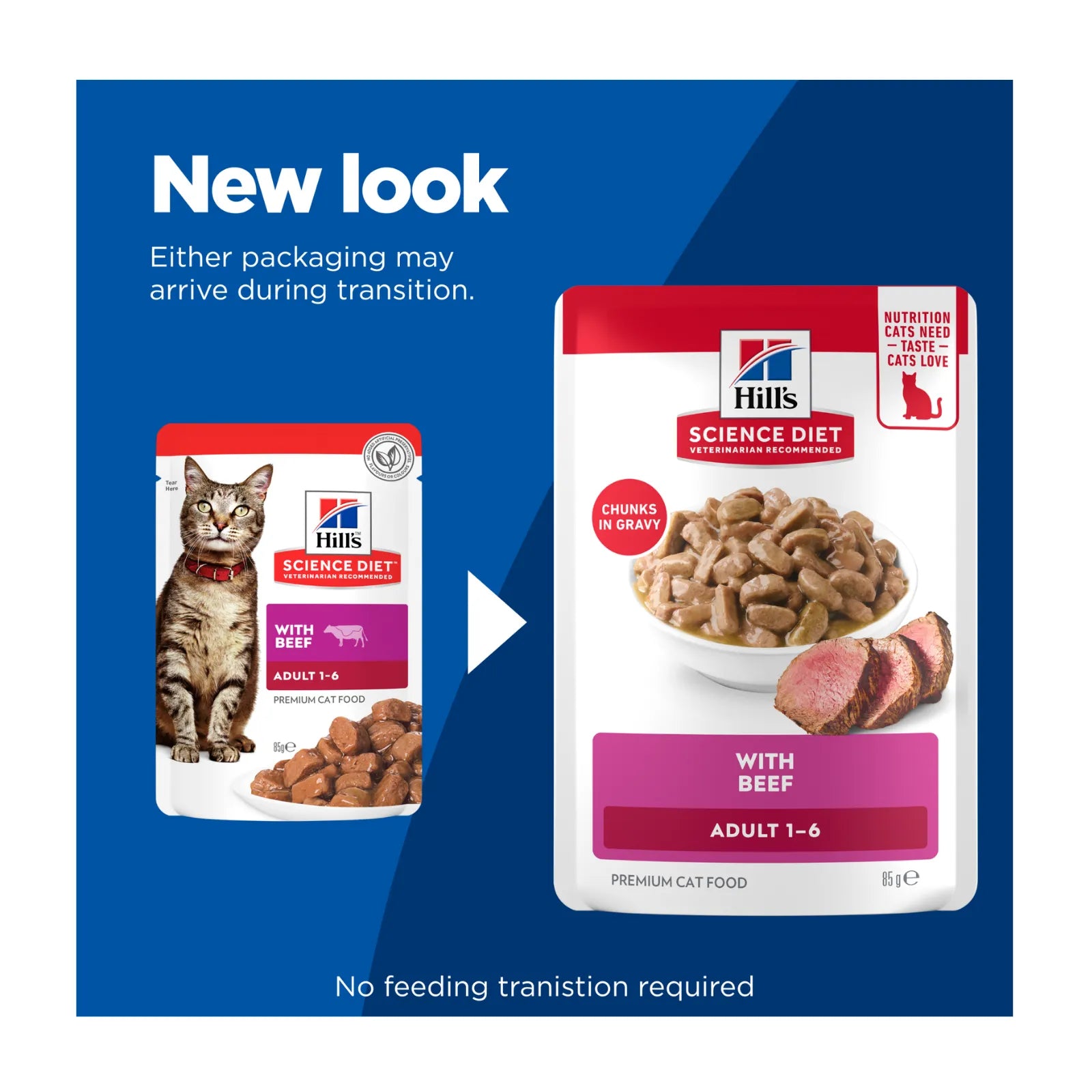 Hill's Science Diet Adult Beef Cat Food Pouch