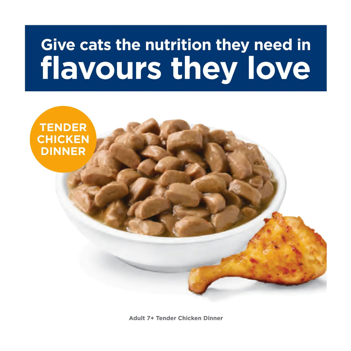 Hill's Science Diet Cat Food Pouch Adult 7+ Chicken - 85g x 12