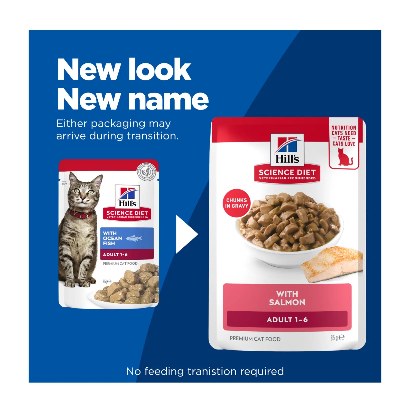 Hill's Science Diet Cat Food Pouch Adult Ocean Fish - 85g x 12