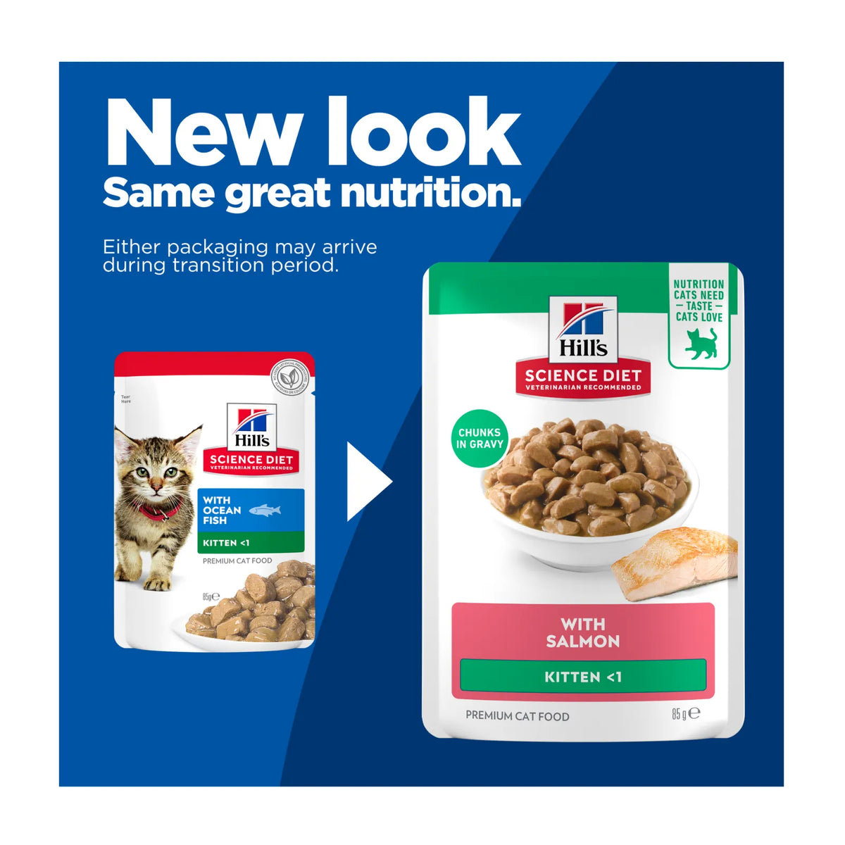Hill's Science Diet Cat Food Pouch Kitten Ocean Fish - 85g x 12