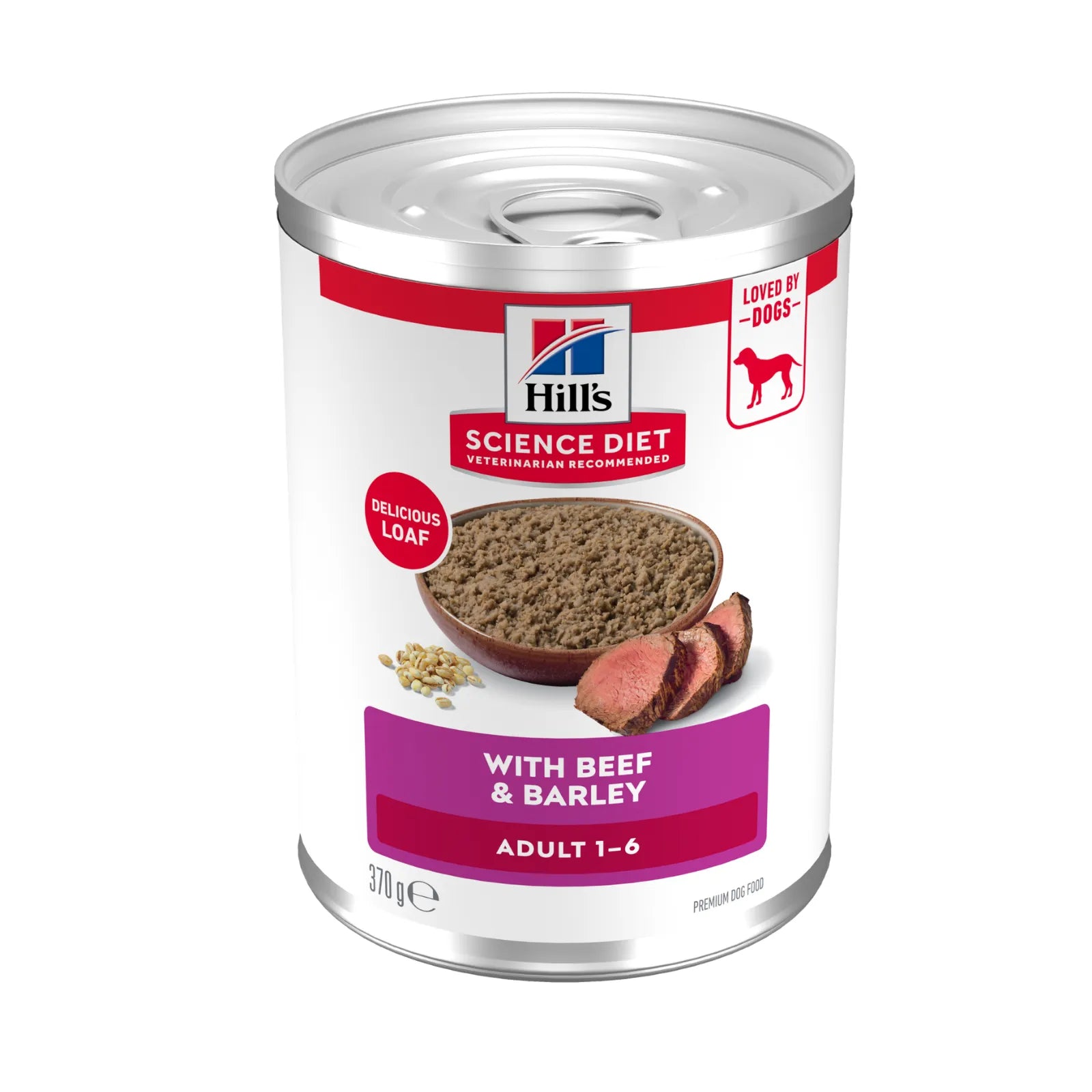 Hill's Science Diet Dog Food Can Adult Beef & Barley Entrée - 370g x 12