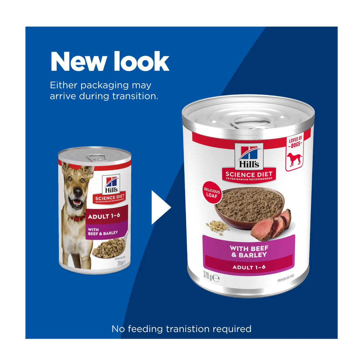 Hill's Science Diet Dog Food Can Adult Beef & Barley Entrée - 370g x 12