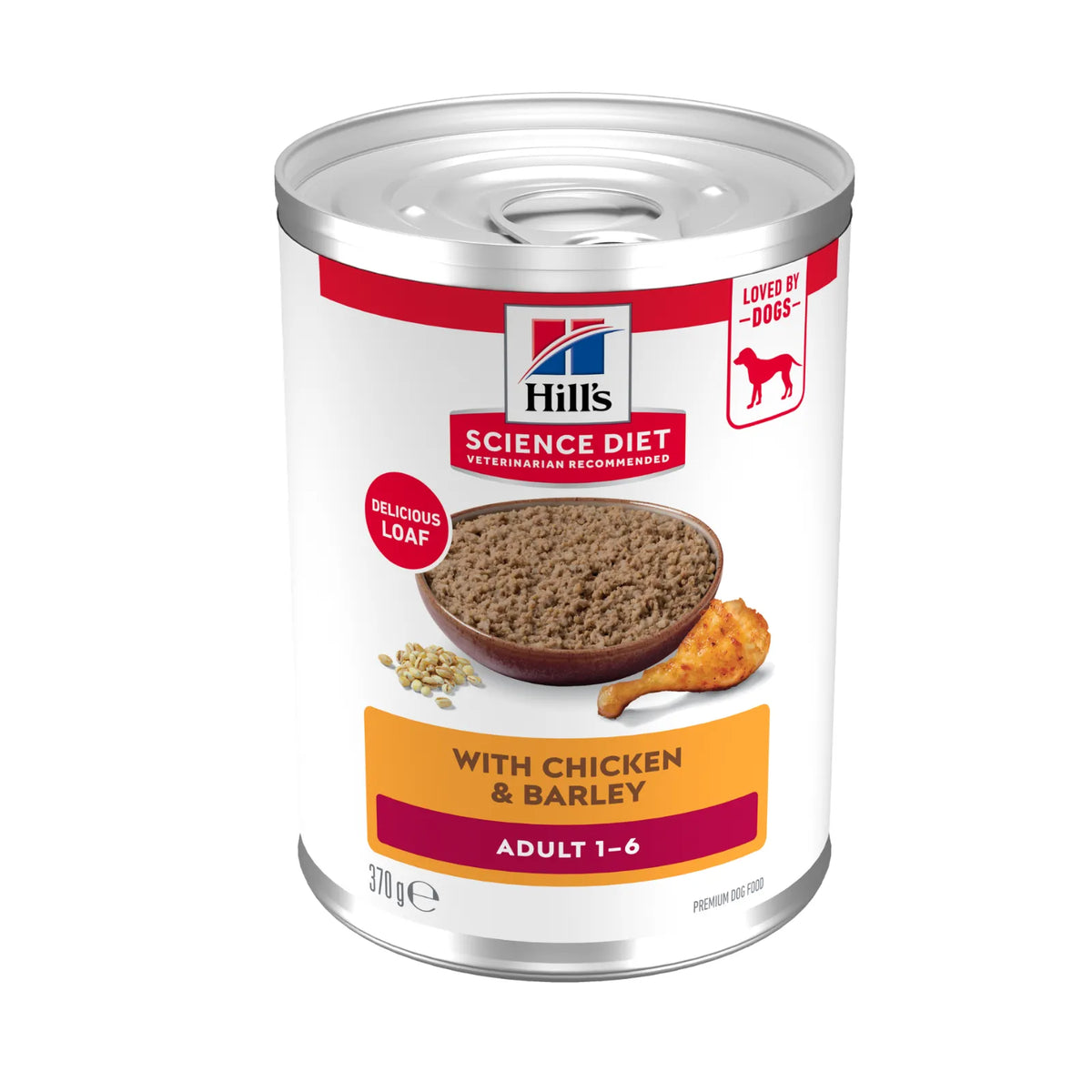 Hill's Science Diet Dog Food Can Adult Chicken & Barley Entrée - 370g x 12
