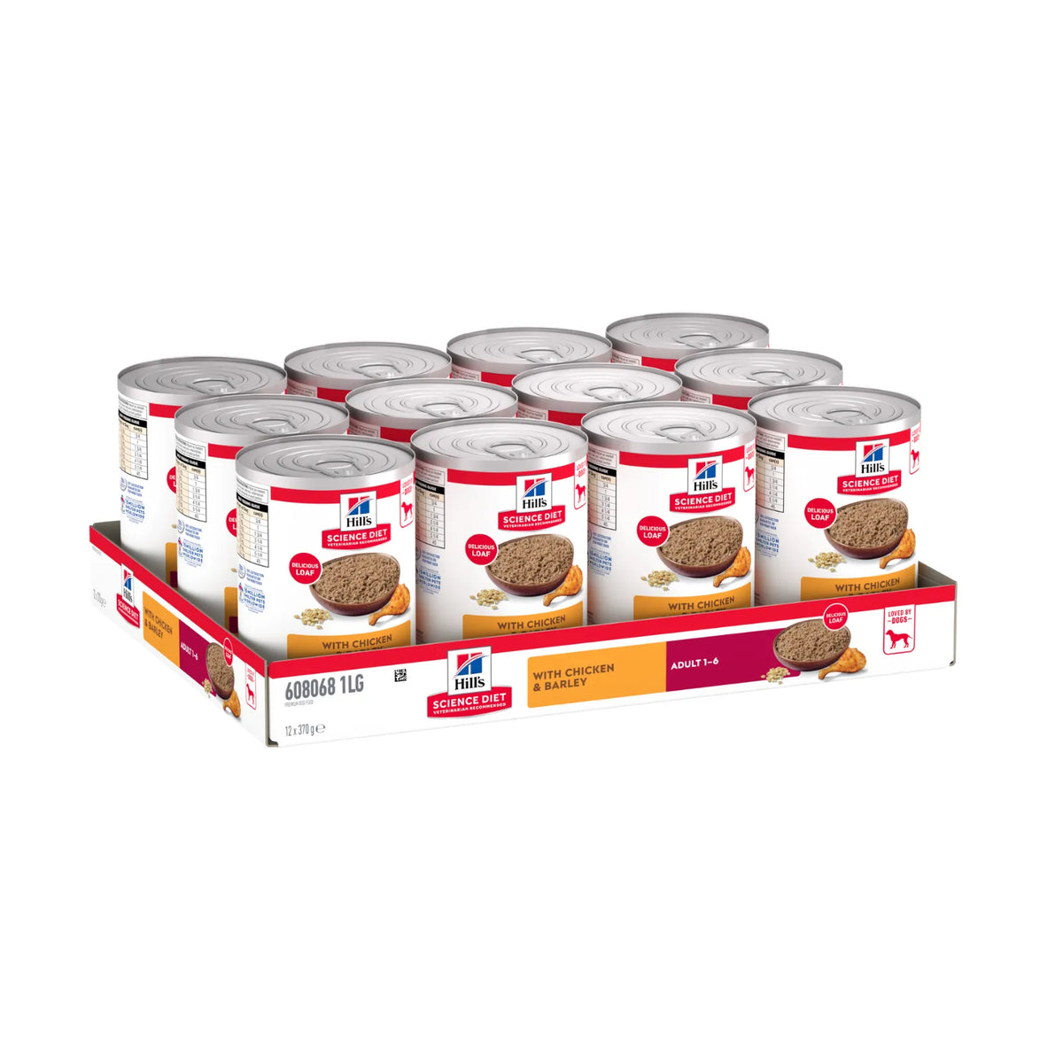Hill's Science Diet Dog Food Can Adult Chicken & Barley Entrée - 370g x 12