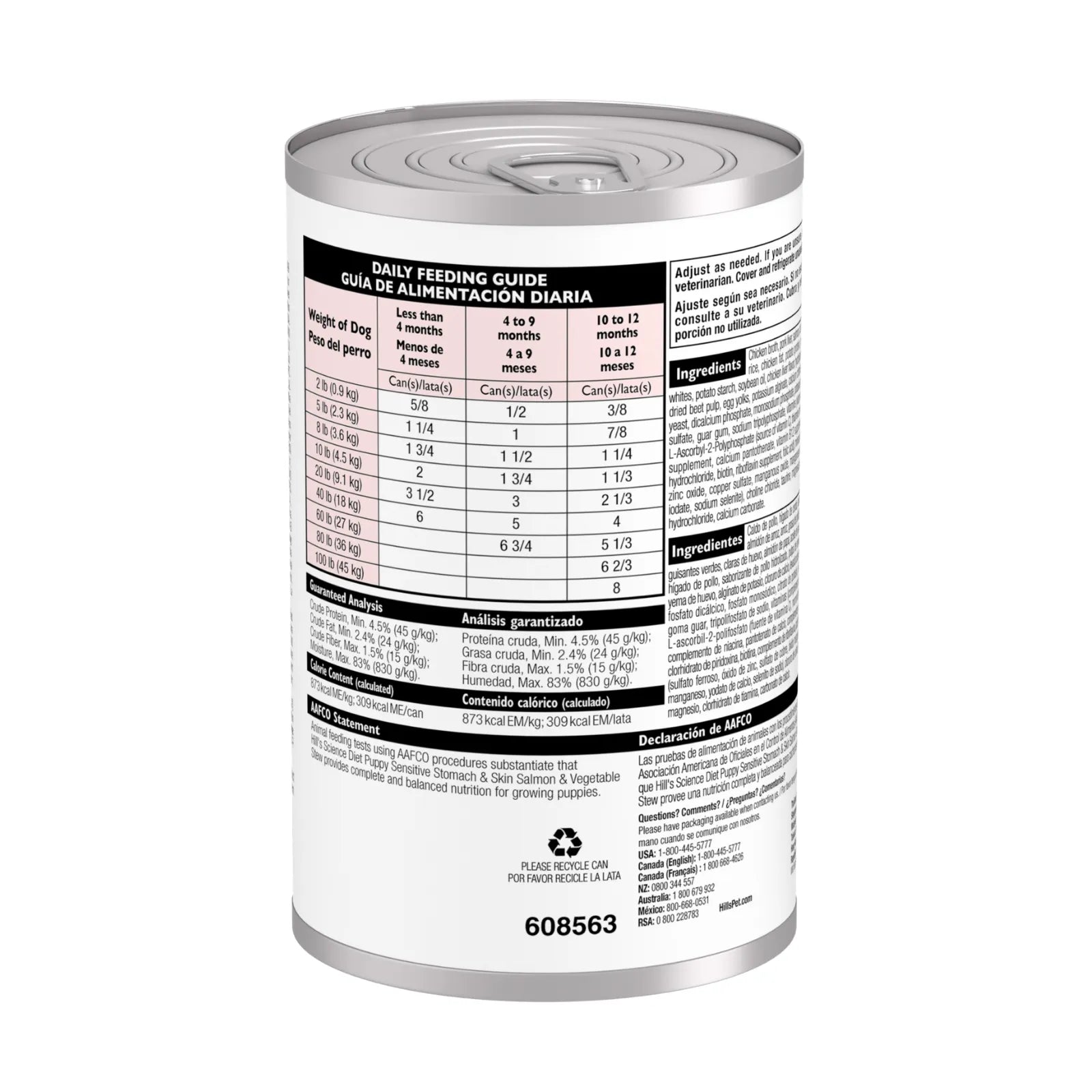 Hill's Science Diet Puppy Can Food Sensitive Stomach & Skin - 12x354g