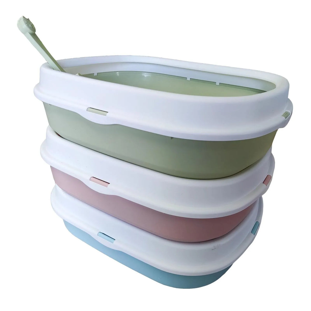 iPetz Litter Tray With Lip & Scoop - Mixed Colours