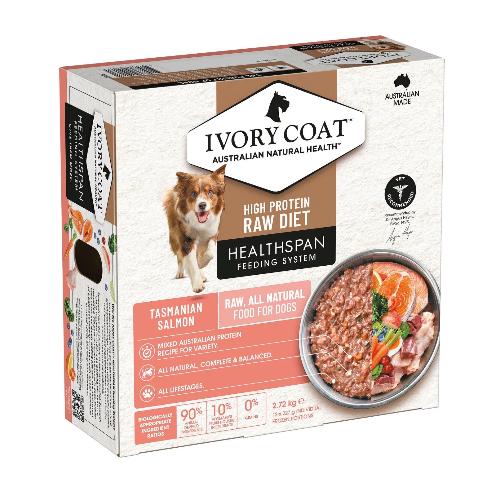 Ivory Coat Salmon Raw Frozen Dog Patties - 12 x 227g