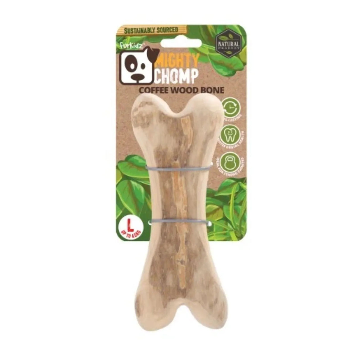 Mighty Chomp Coffee Wood Bone Large