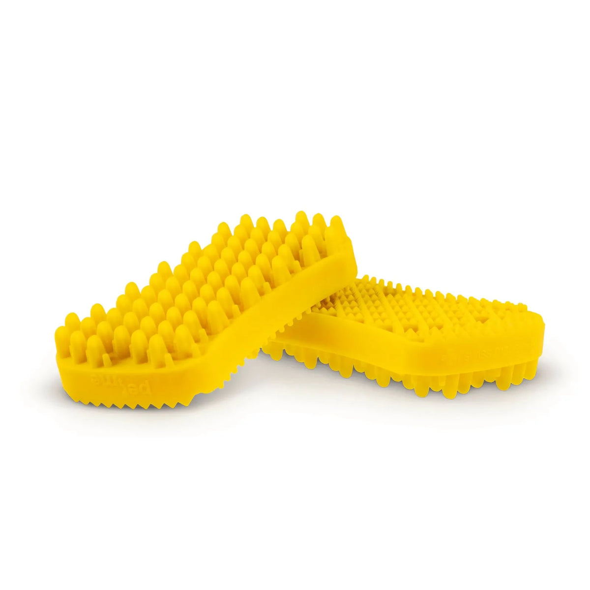 Pet + Me Green Soft silicone grooming brush for cats and dogs.