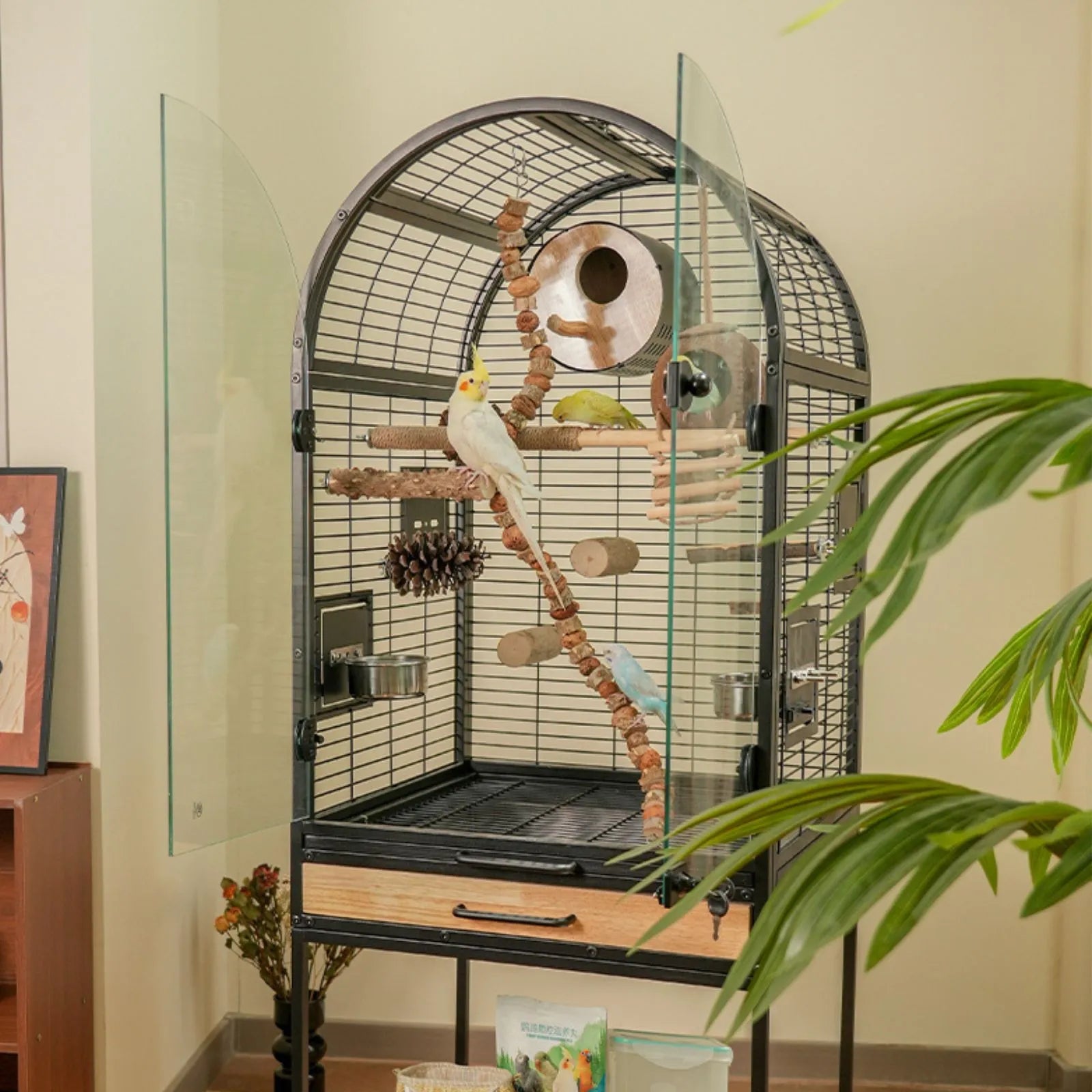 Petoria Aerie - Bird Enclosure with Shelf Storage