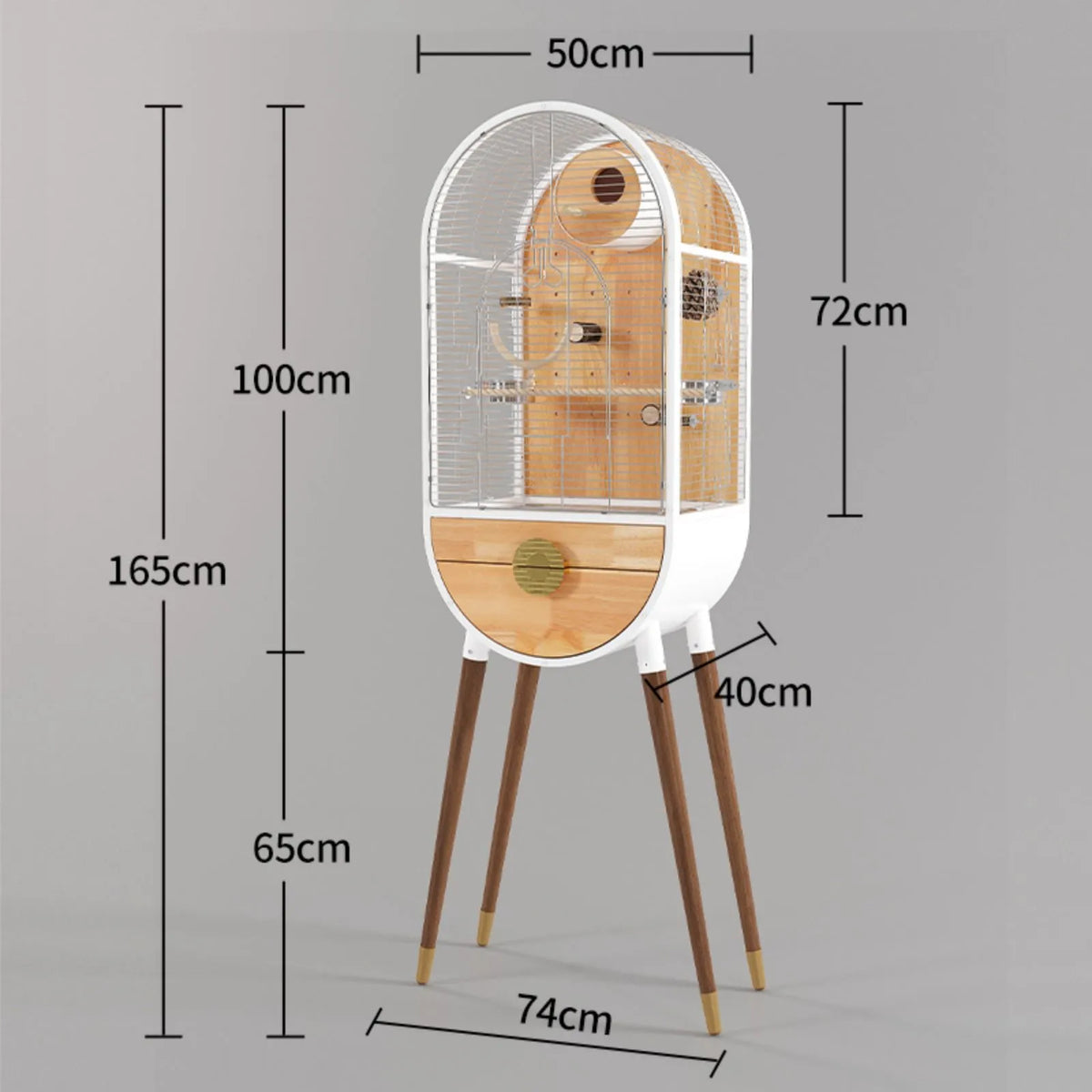 Petoria Capsule - Mid-Century Modern Bird Enclosure