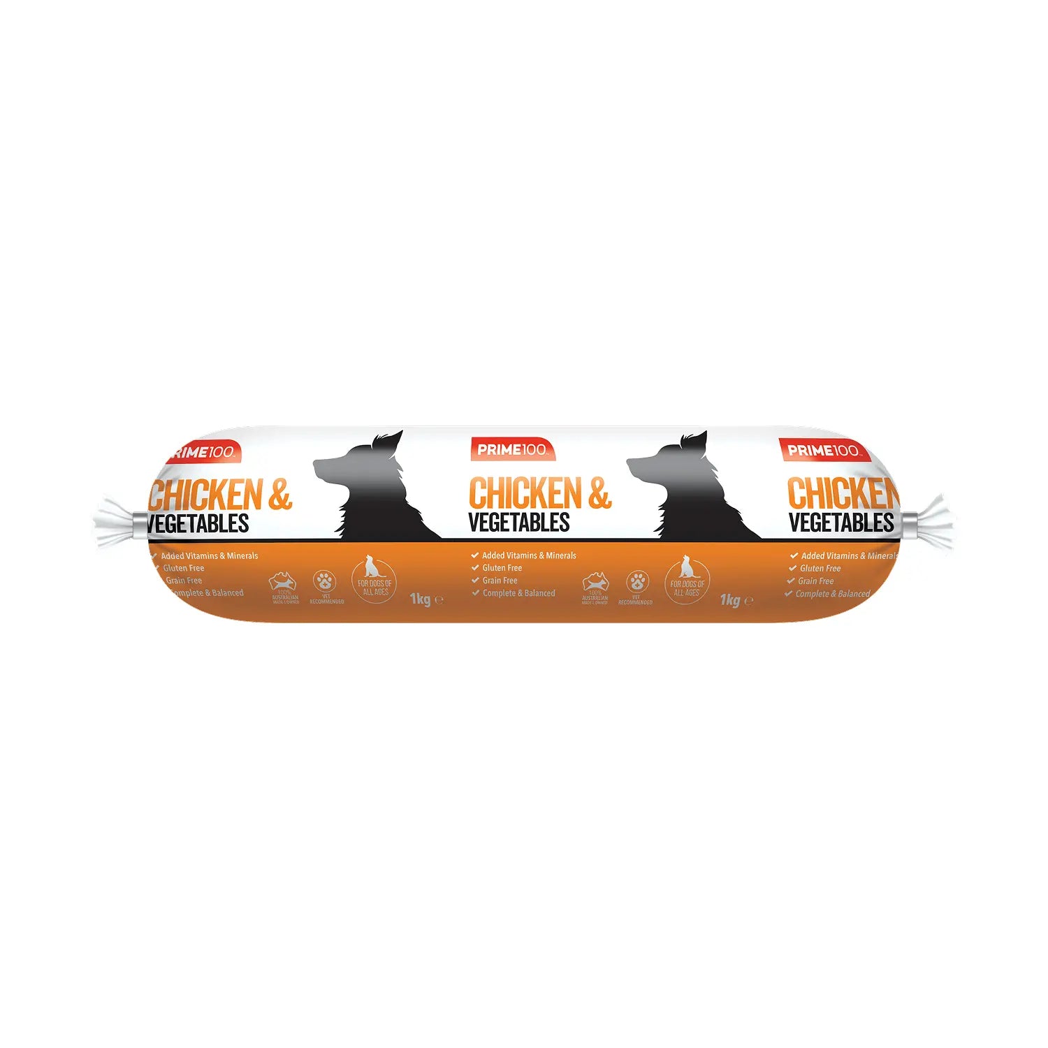 Prime100 Dog Food Roll Chicken & Vegetables - Kellyville Pets