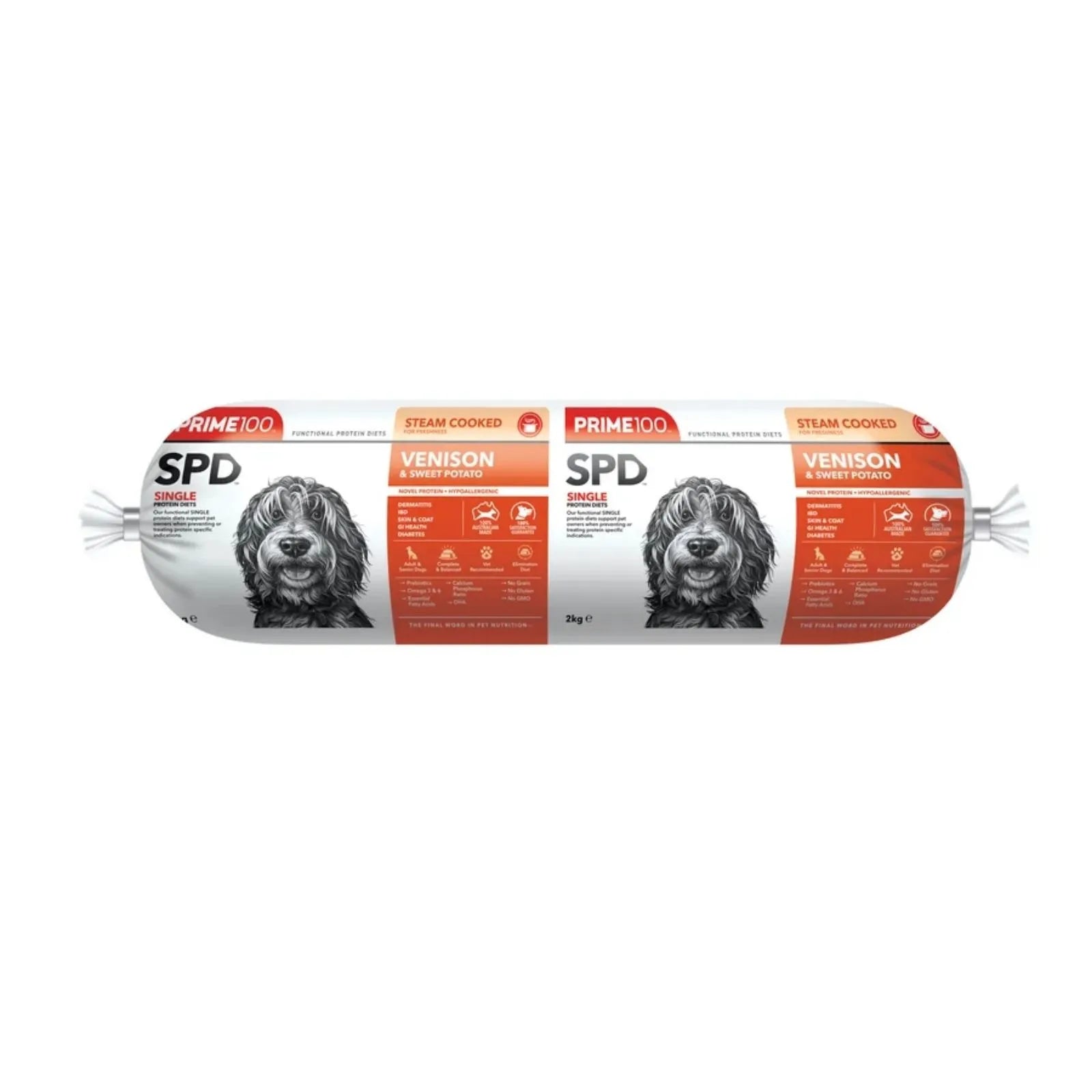 Prime100 Dog Food Roll SPD Venison & Sweet Potato - 2kg