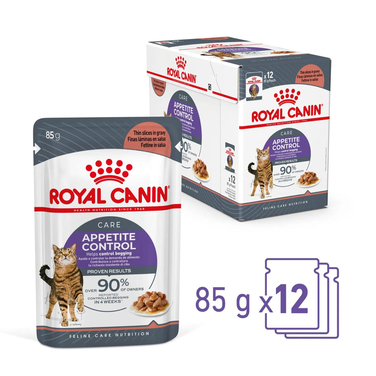 Royal Canin Cat Food Pouch Adult Appetite Control Gravy - 85g x 12