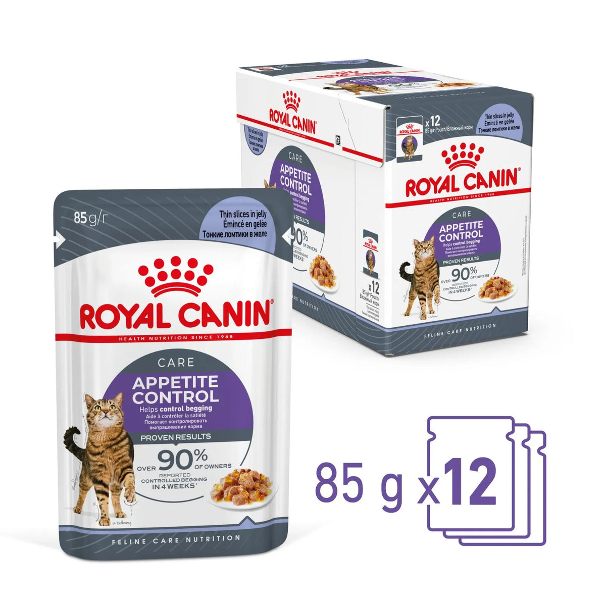 Royal Canin Cat Food Pouch Adult Appetite Control Jelly - 85g x 12