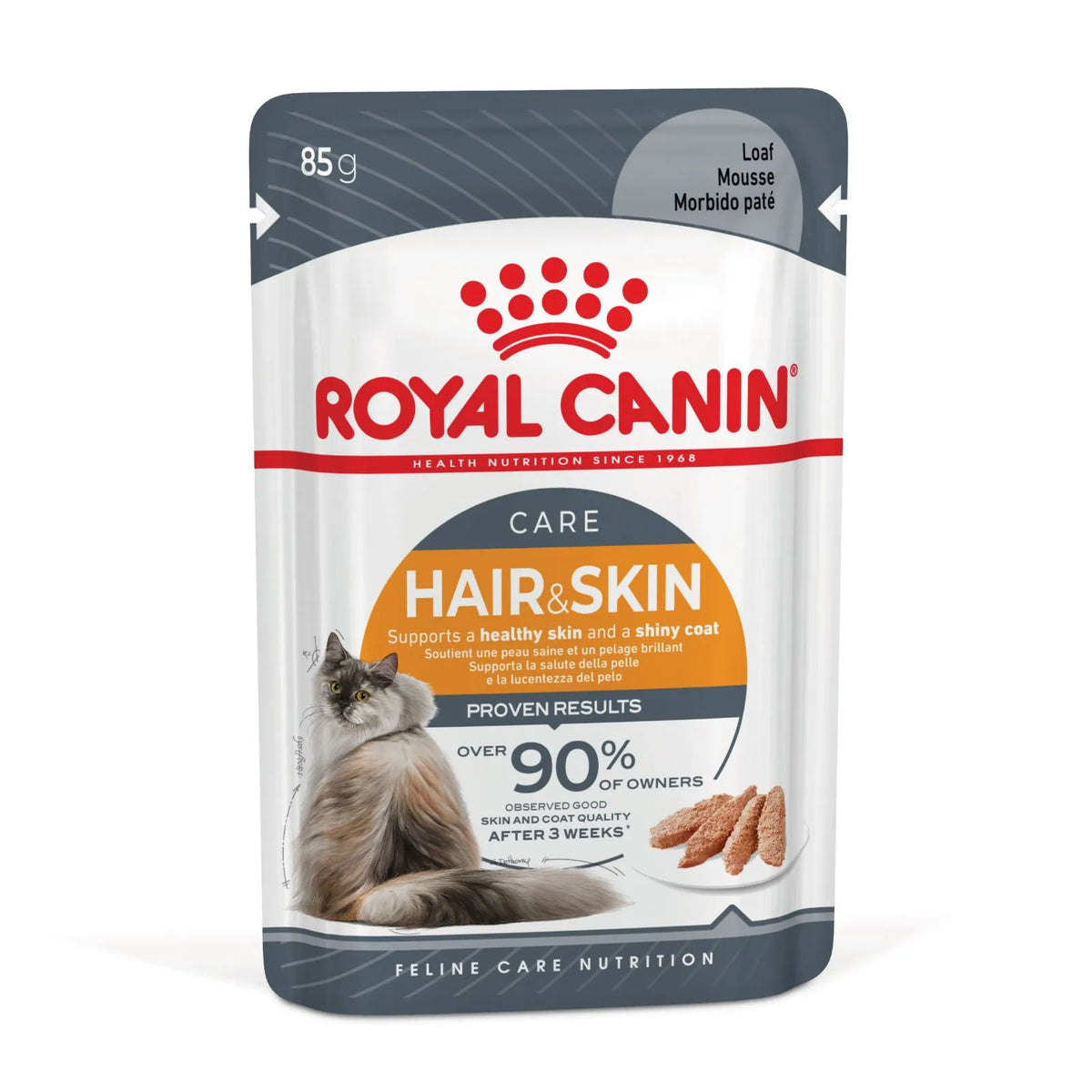 Royal Canin Cat Food Pouch Adult Hair & Skin Loaf - 85gx12