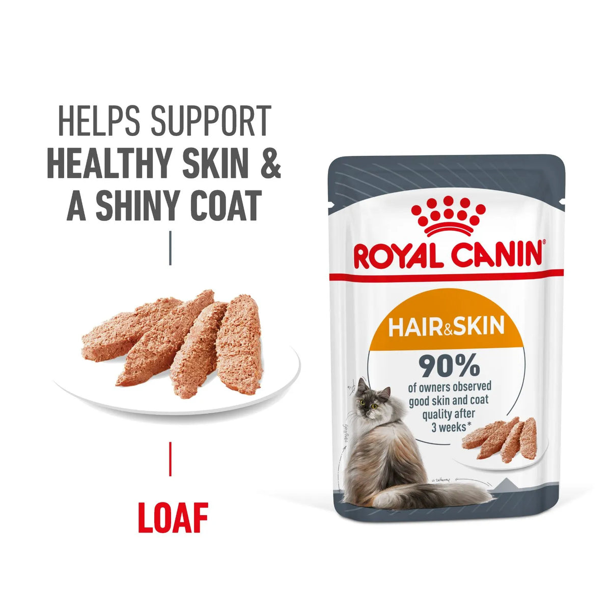 Royal Canin Cat Food Pouch Adult Hair & Skin Loaf - 85gx12
