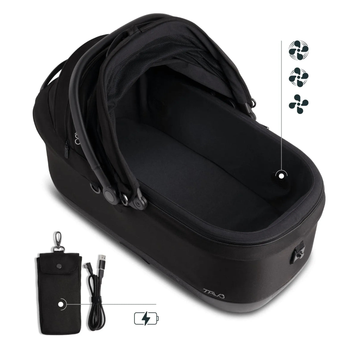 Tavo Maeve iso7X Wind Pet Car Seat Carrier Left - Onyx