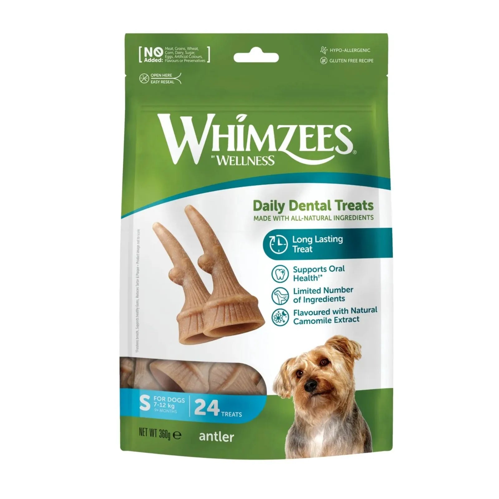 Whimzees Occupy Antlers Small 24pk