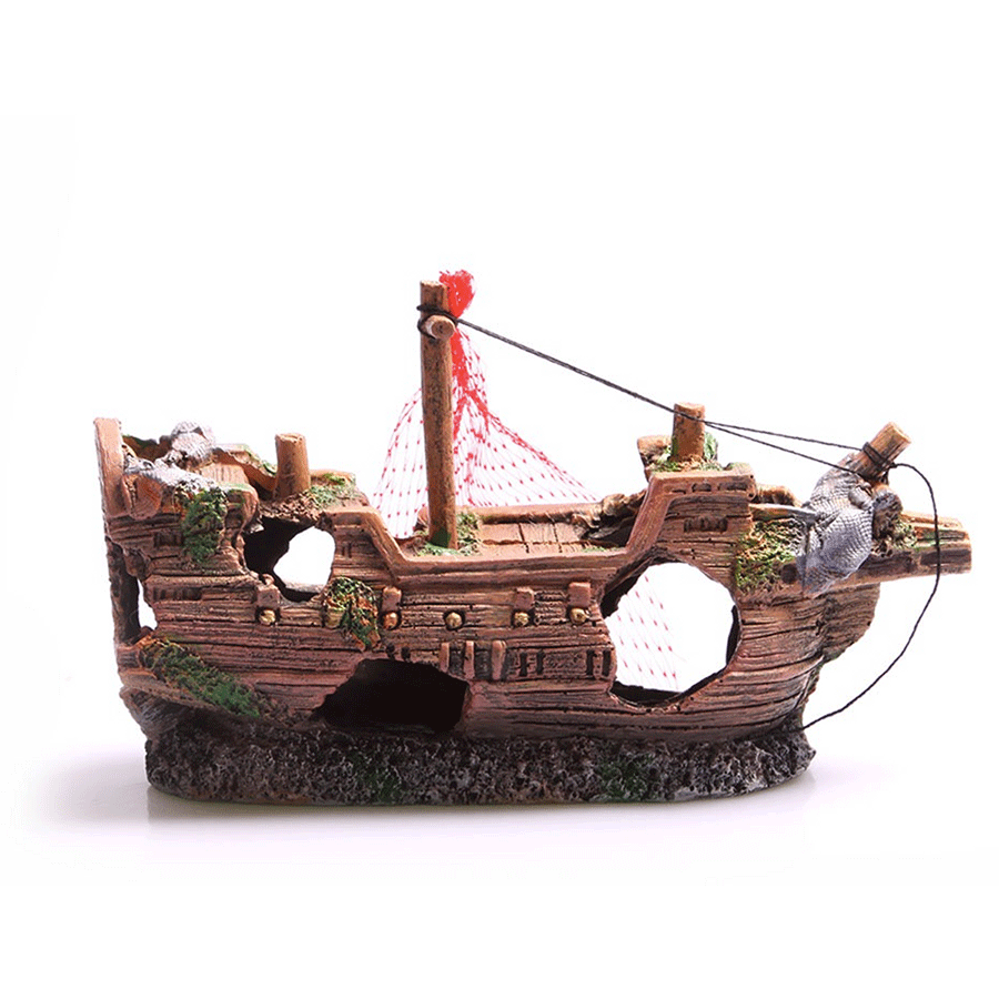 Aqua One Shipwreck With Net Ornament