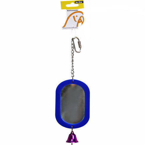 Avi One Bird Toy Mirror with Bell Oval