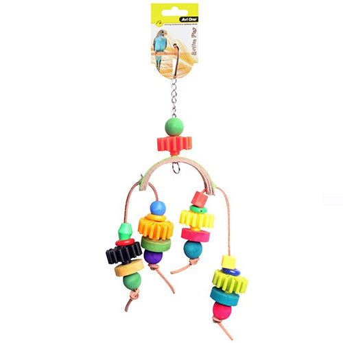 Avi One Bird Toy Arc with Plastic Disc & Beads