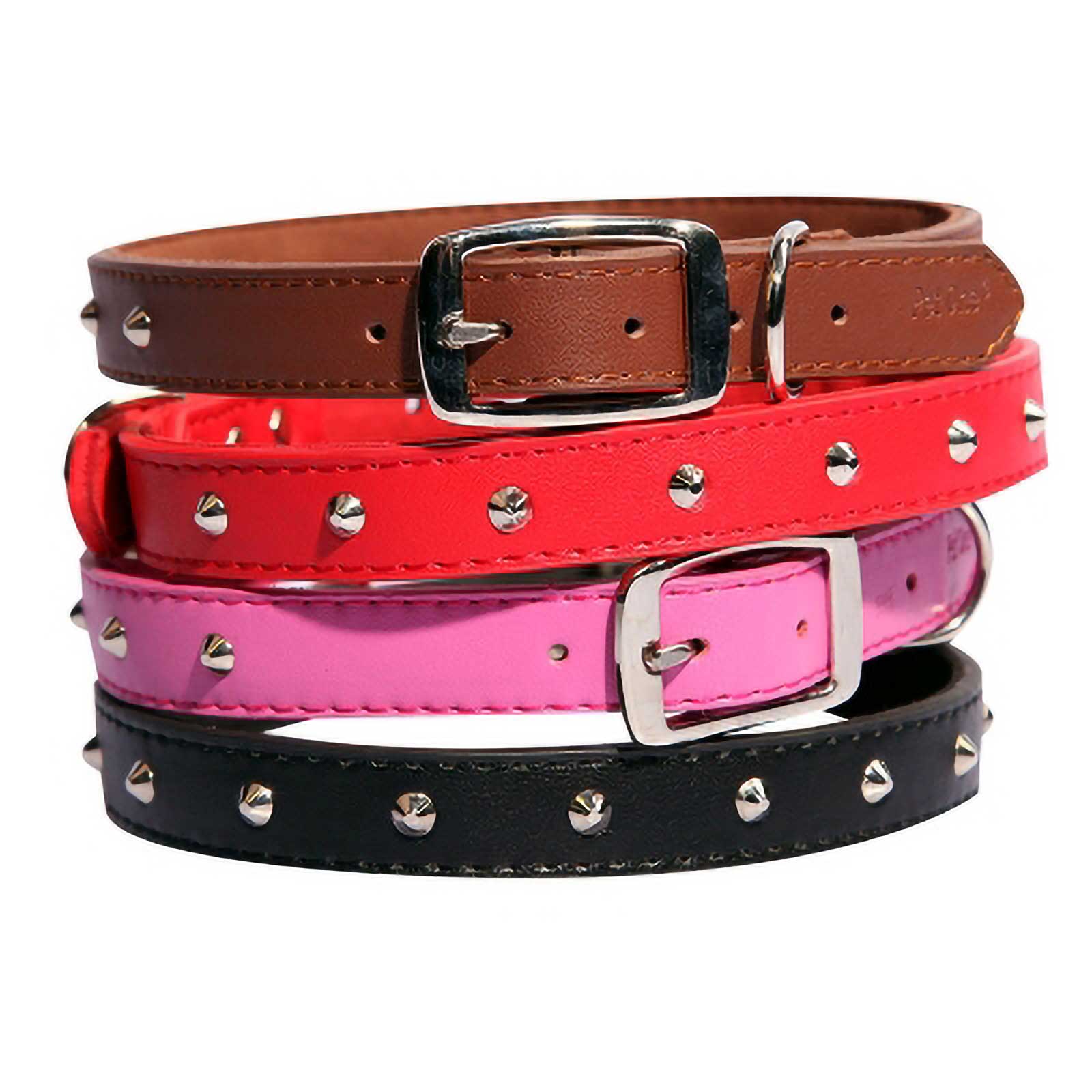 Pet One Studded Leather Dog Collar