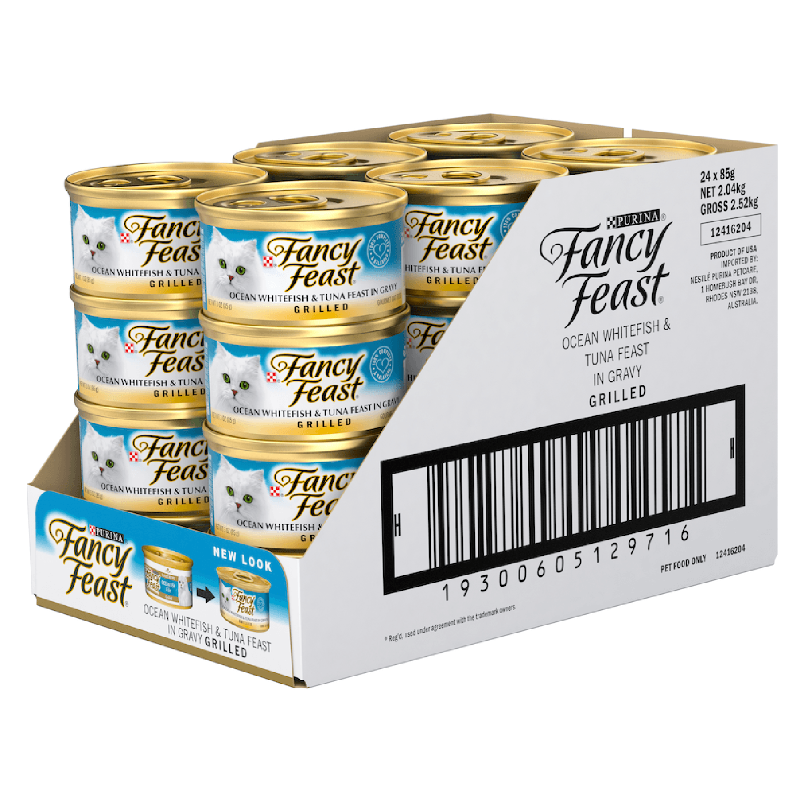 Fancy Feast Cat Food Can Adult Grilled Ocean Whitefish & Tuna in Gravy