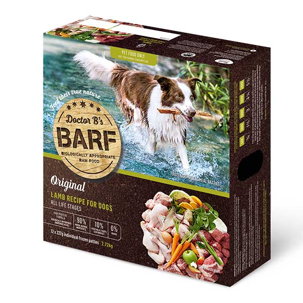 Doctor B's Barf Raw Dog Food Lamb 2.72kg 12pk