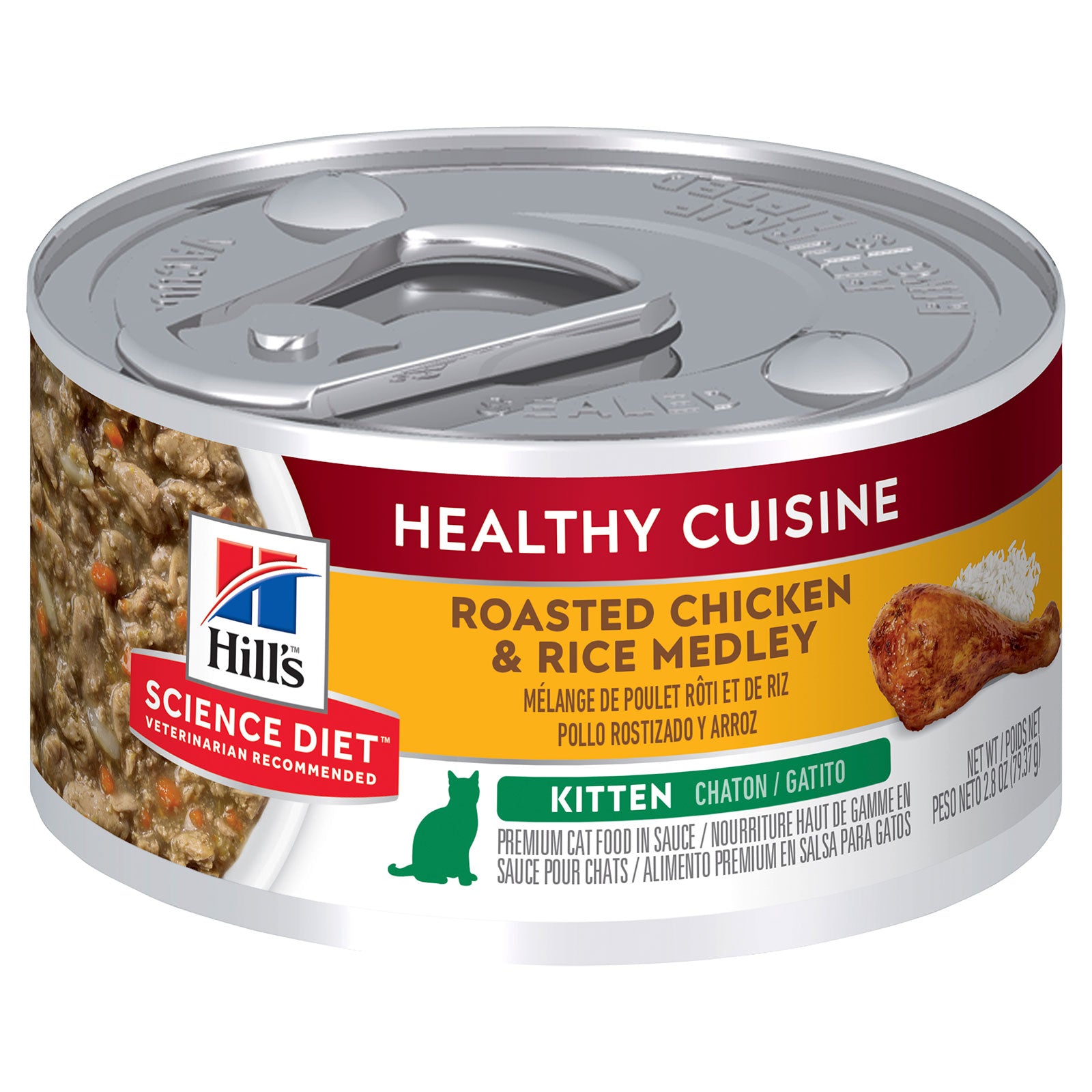 Hill's Science Diet Cat Food Can Kitten Healthy Cuisine Chicken & Rice Medley