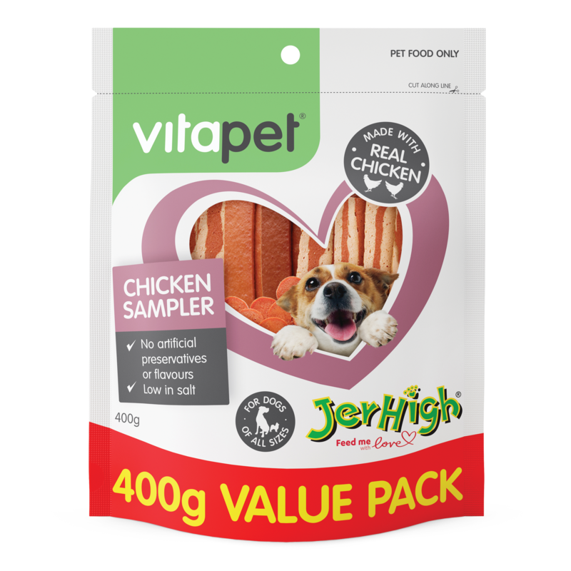 VitaPet JerHigh Chicken Sampler Variety Pack Dog Treat