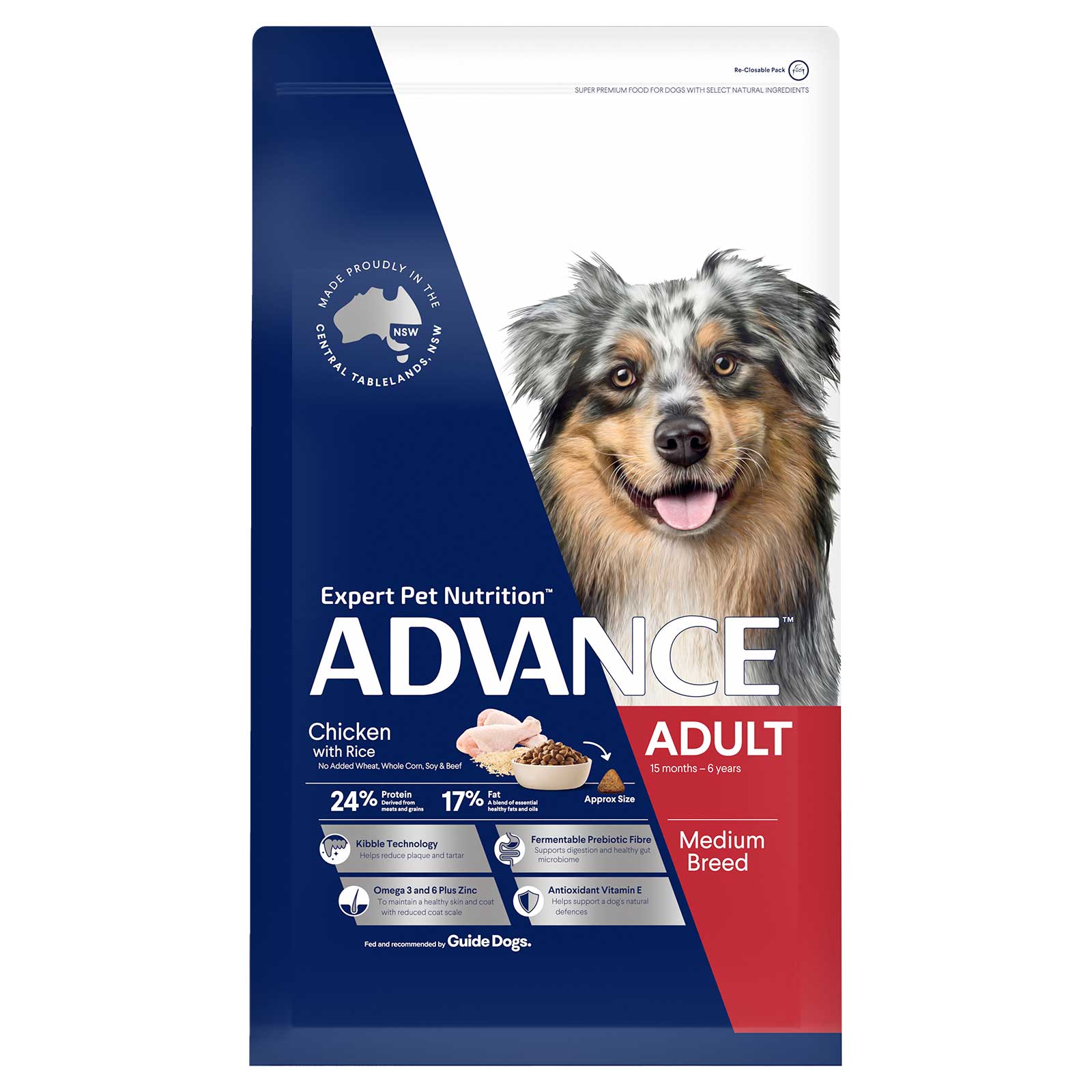 Advance Dog Food Adult Medium Breed Chicken with Rice