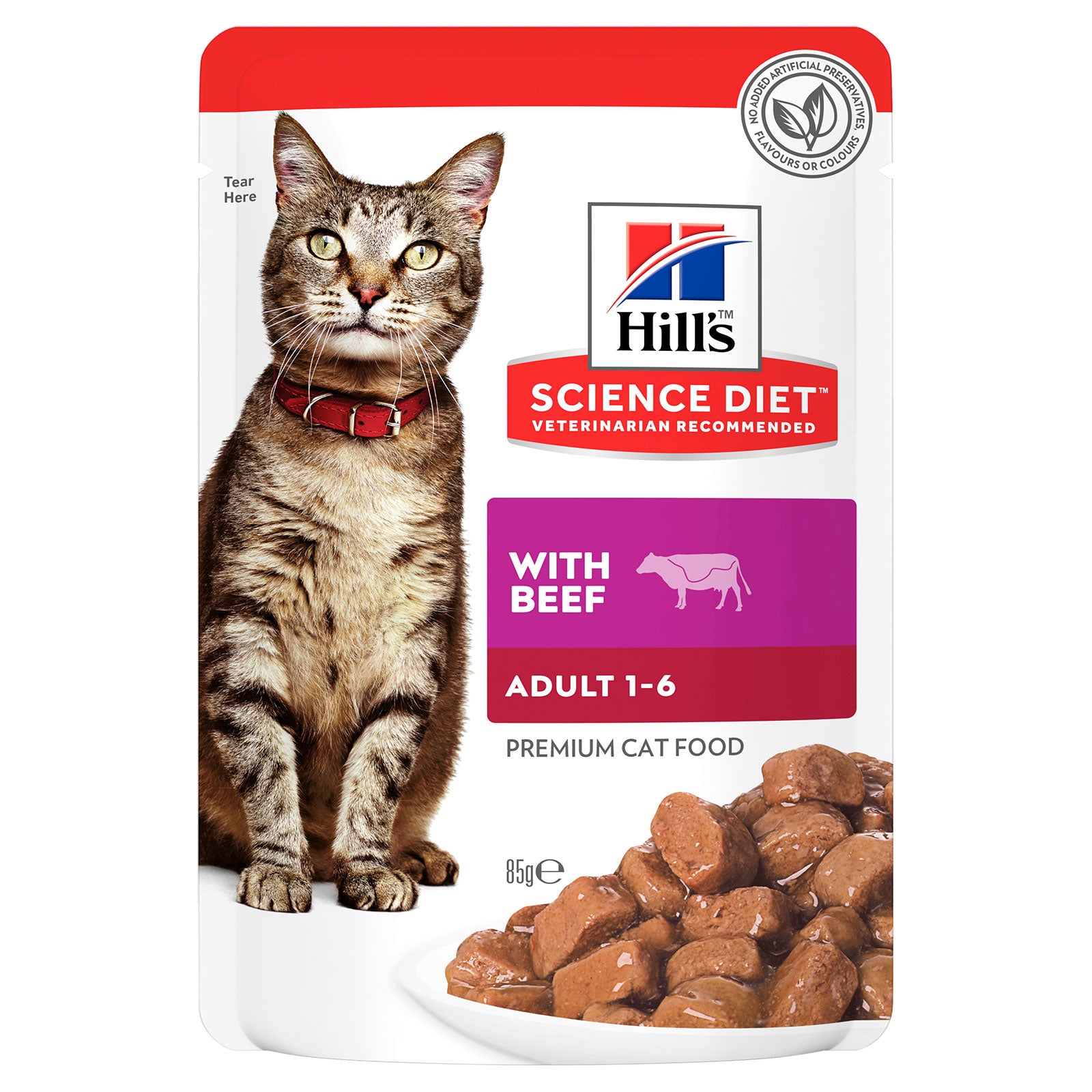 Hill's Science Diet Cat Food Pouch Adult Beef