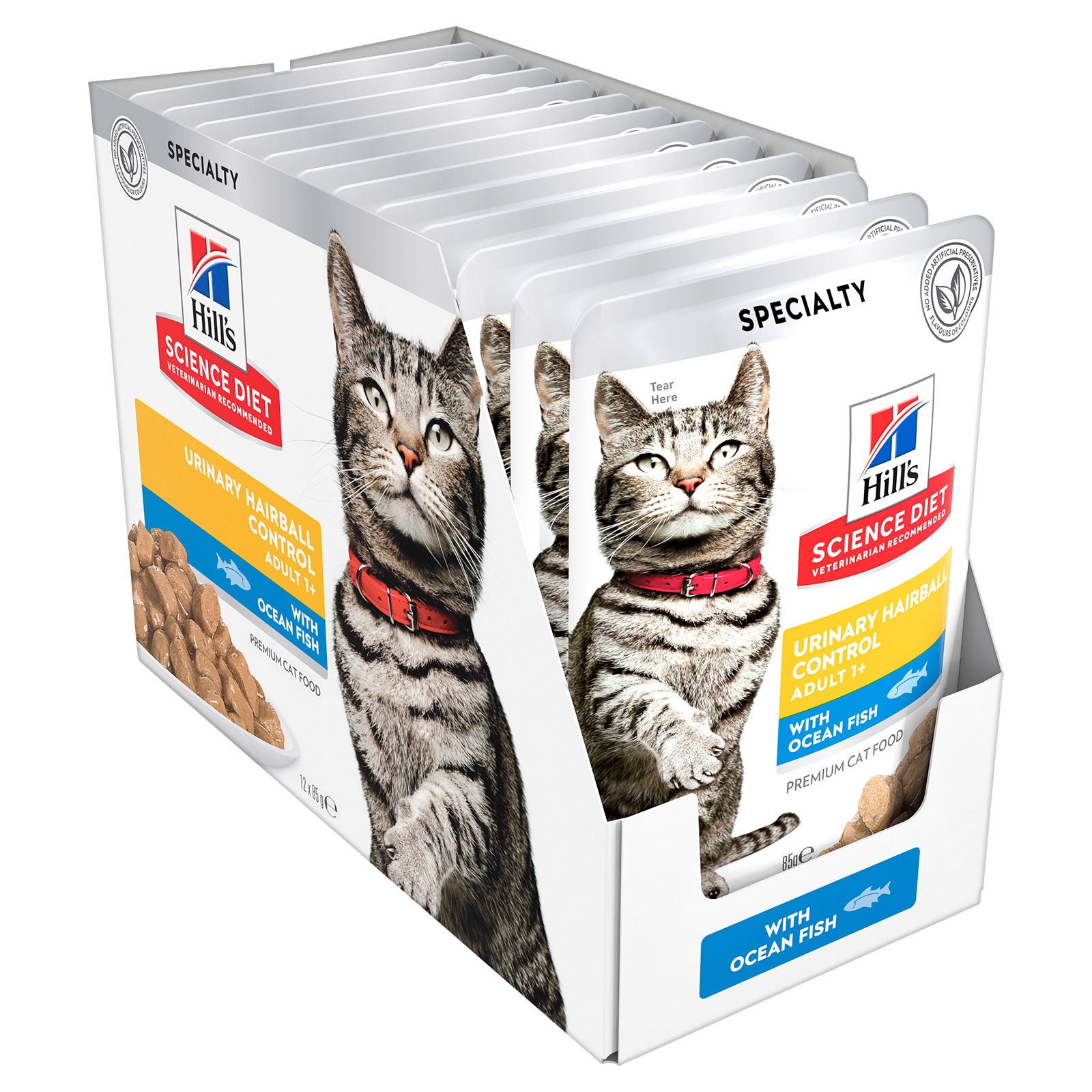 Hill's Science Diet Cat Food Pouch Adult Urinary Hairball Control Ocean Fish