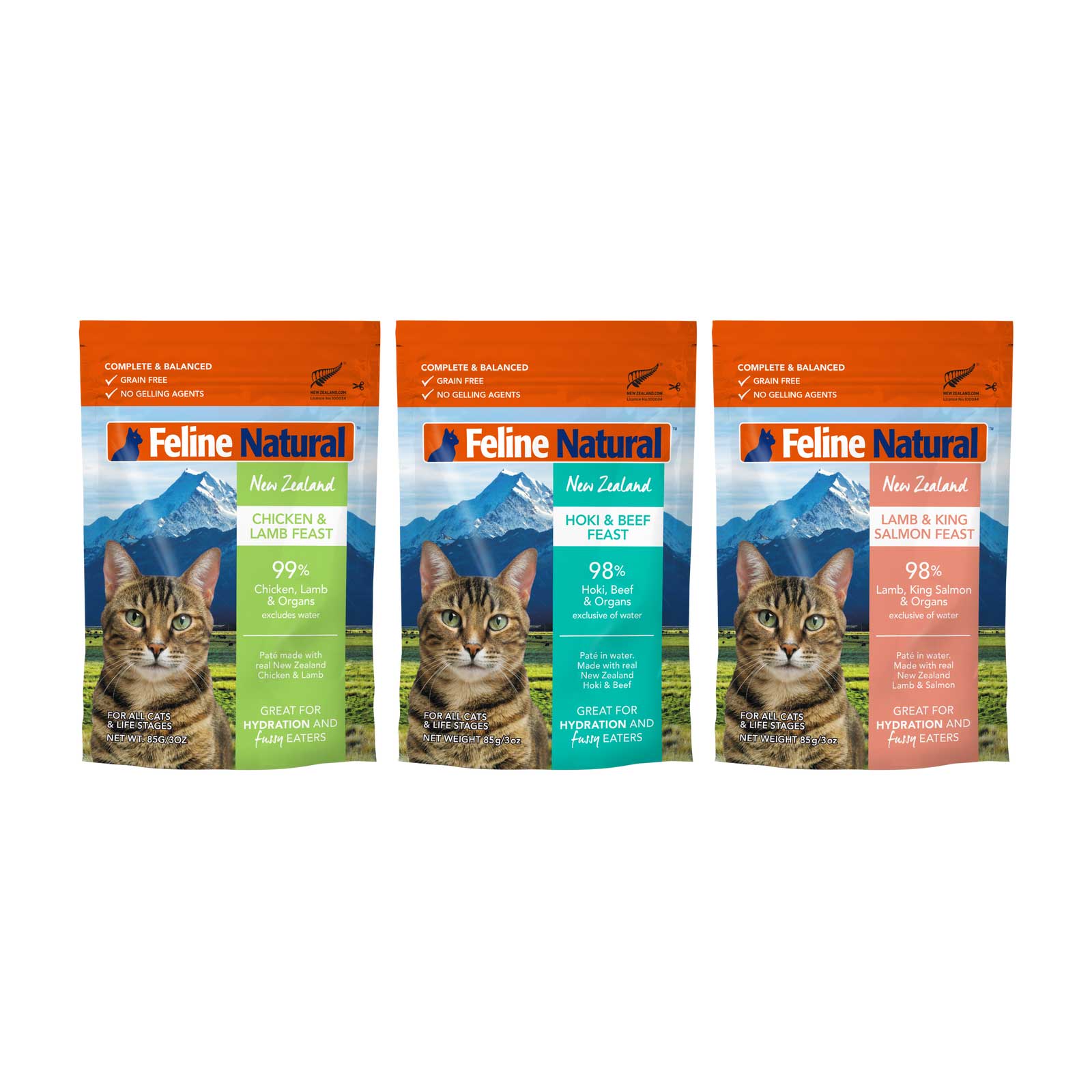 Feline Natural Cat Food Pouch Variety Pack