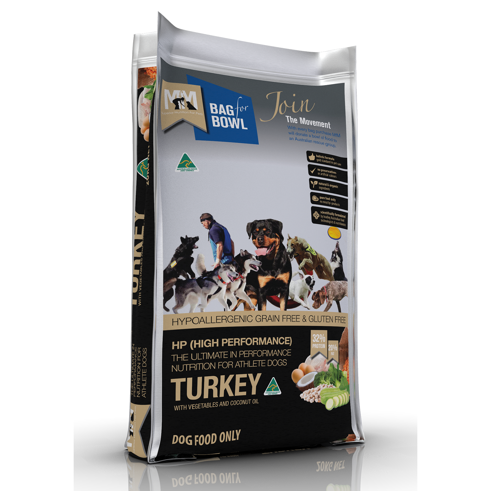 Meals for Mutts Grain Free Dog Food Adult High Performance Turkey