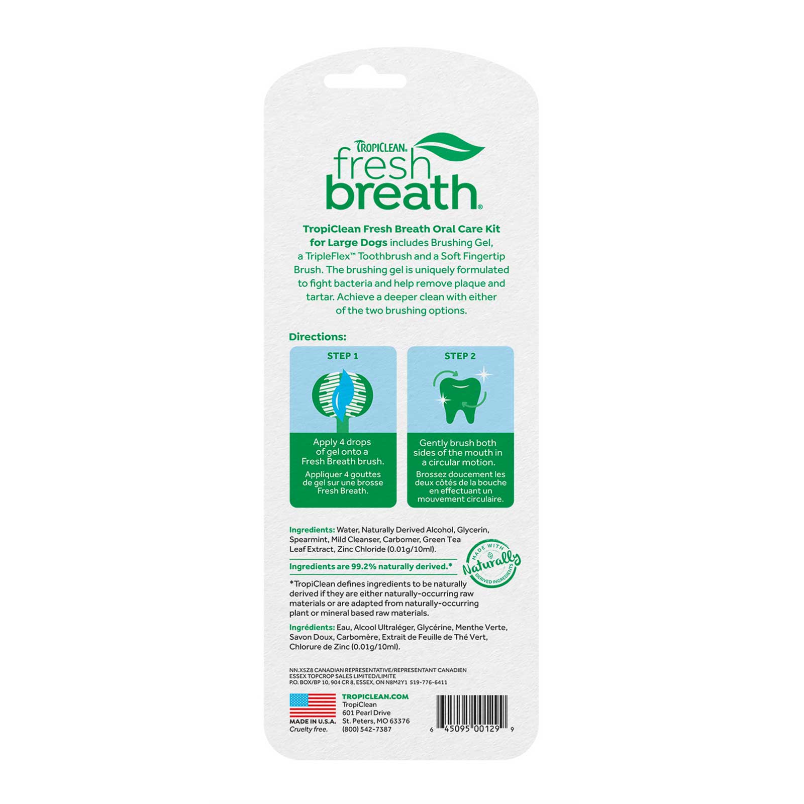 TropiClean Fresh Breath Oral Care Kit for Dogs