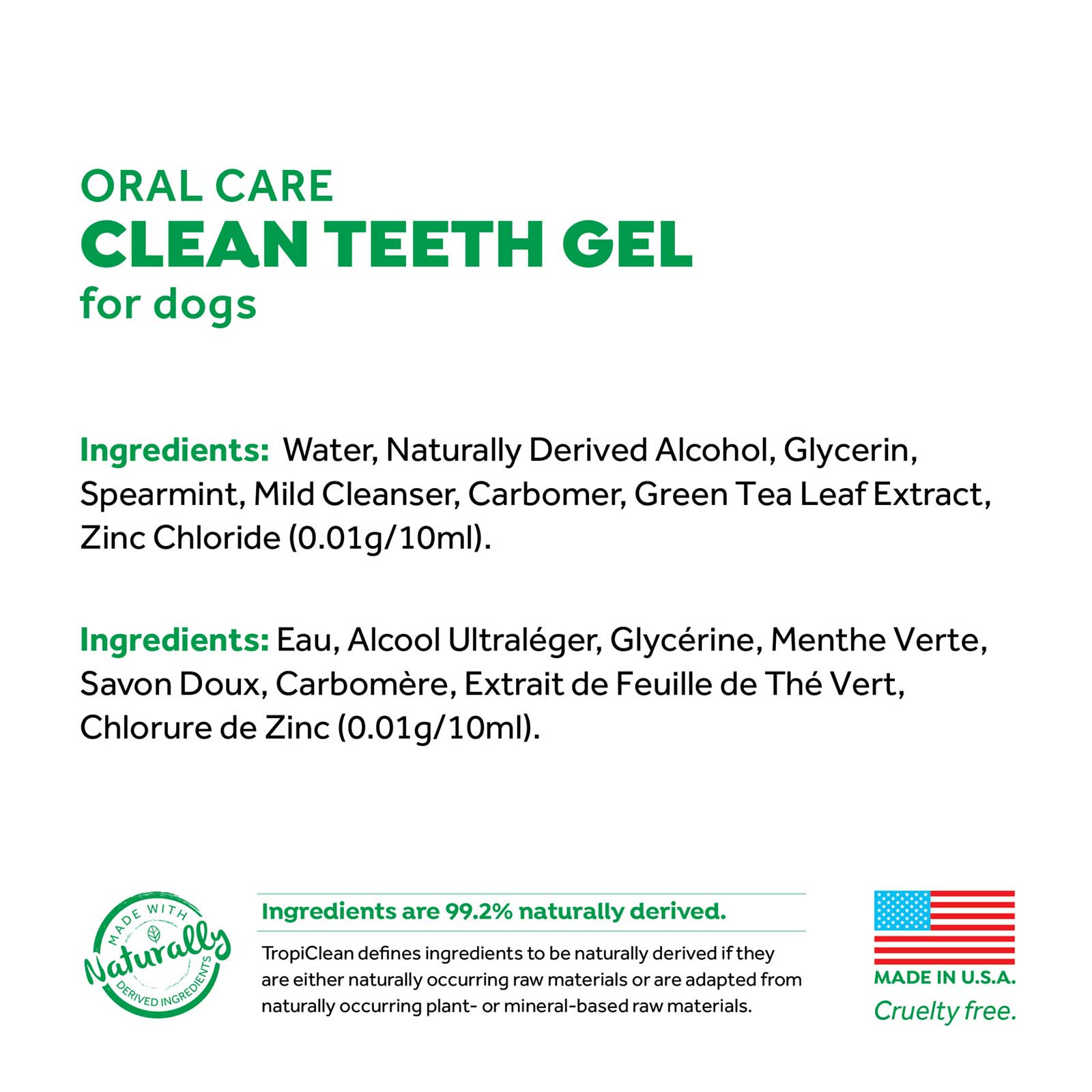 TropiClean Fresh Breath Oral Care Clean Teeth Gel for Dogs