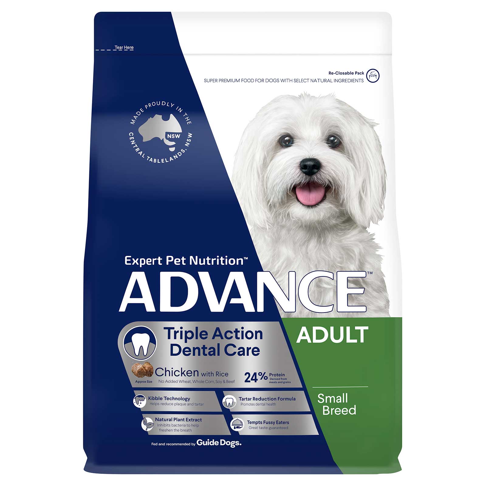 Advance Dog Food Adult Small Breed Dental Chicken with Rice