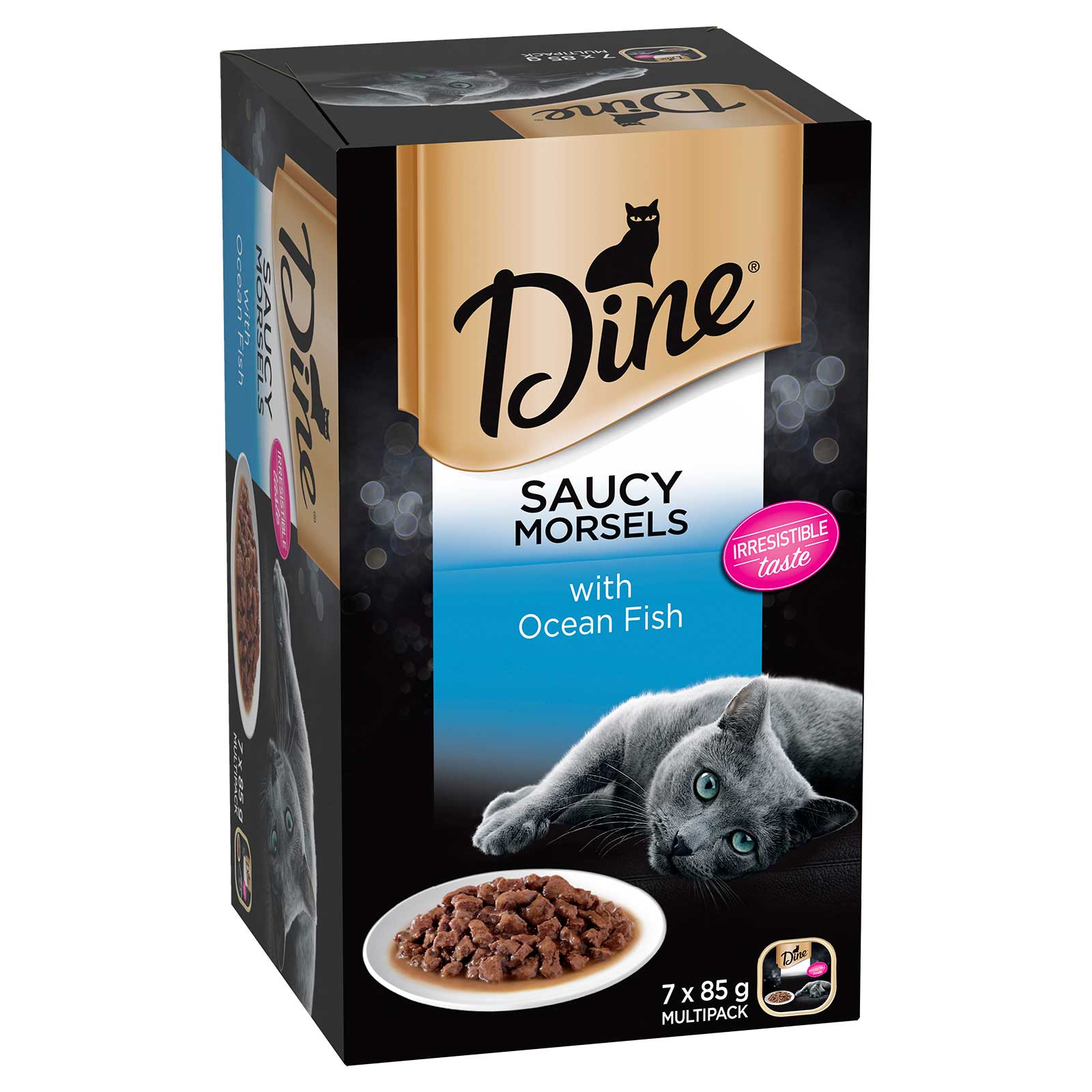 Dine Cat Food Tray Saucy Morsels with Ocean Fish