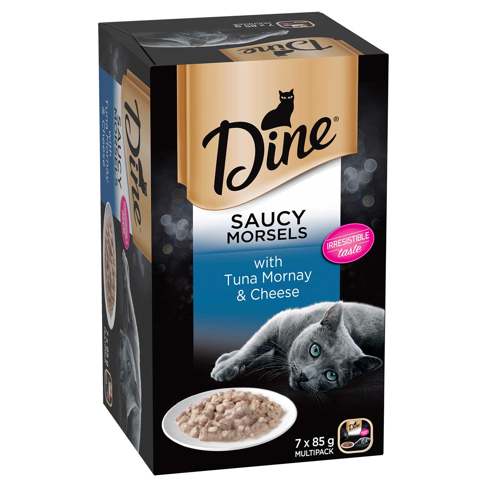 Dine Cat Food Tray Saucy Morsels with Tuna Mornay & Cheese