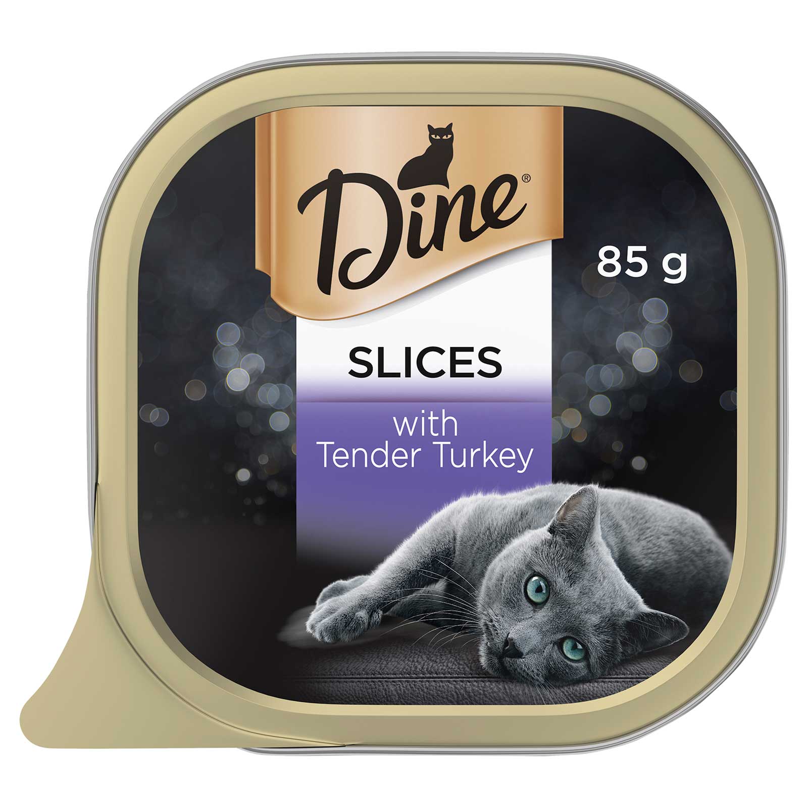 Dine Cat Food Tray Slices with Tender Turkey