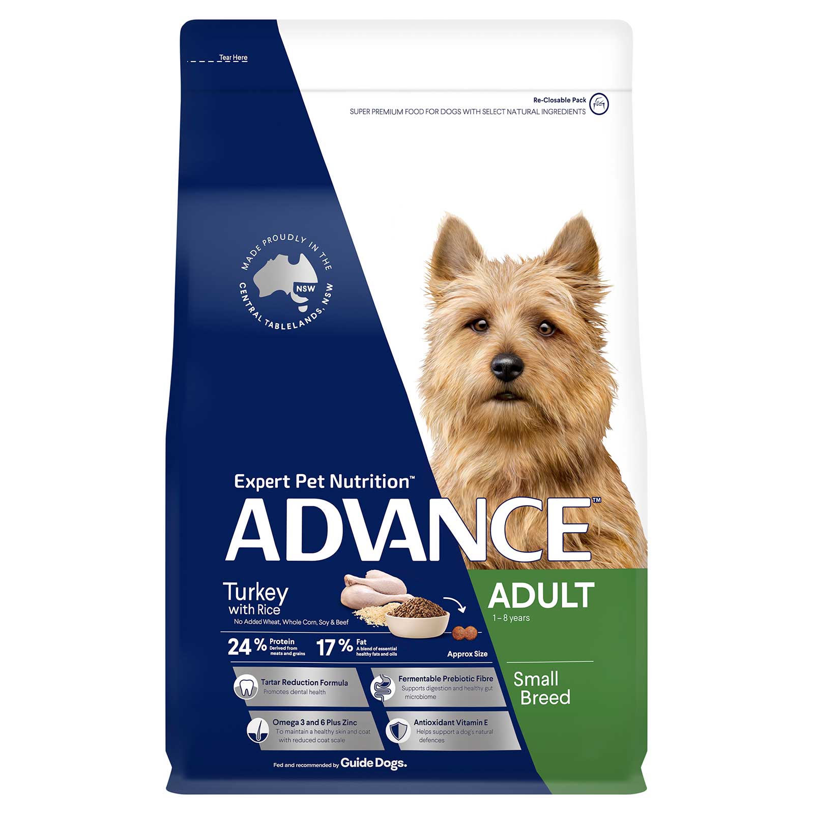 Advance Dog Food Adult Small Breed Turkey with Rice
