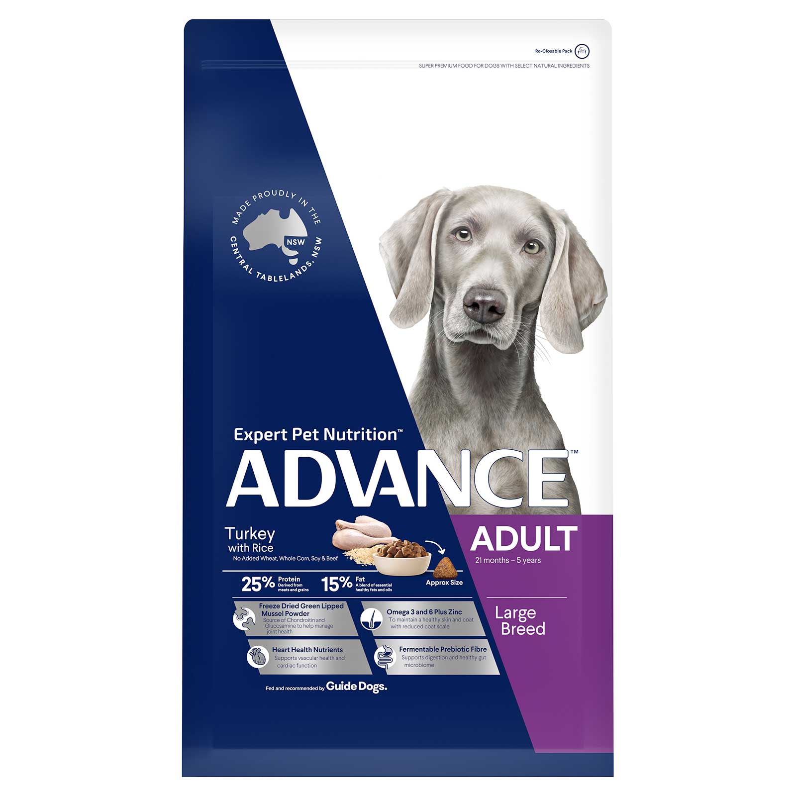 Advance Dog Food Adult Large Breed Turkey with Rice