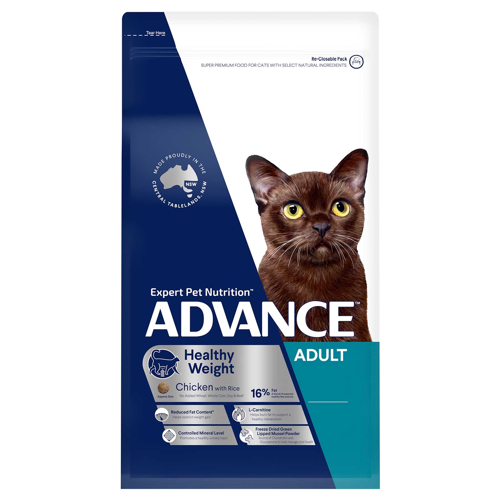 Advance Cat Food Adult Healthy Weight Chicken with Rice