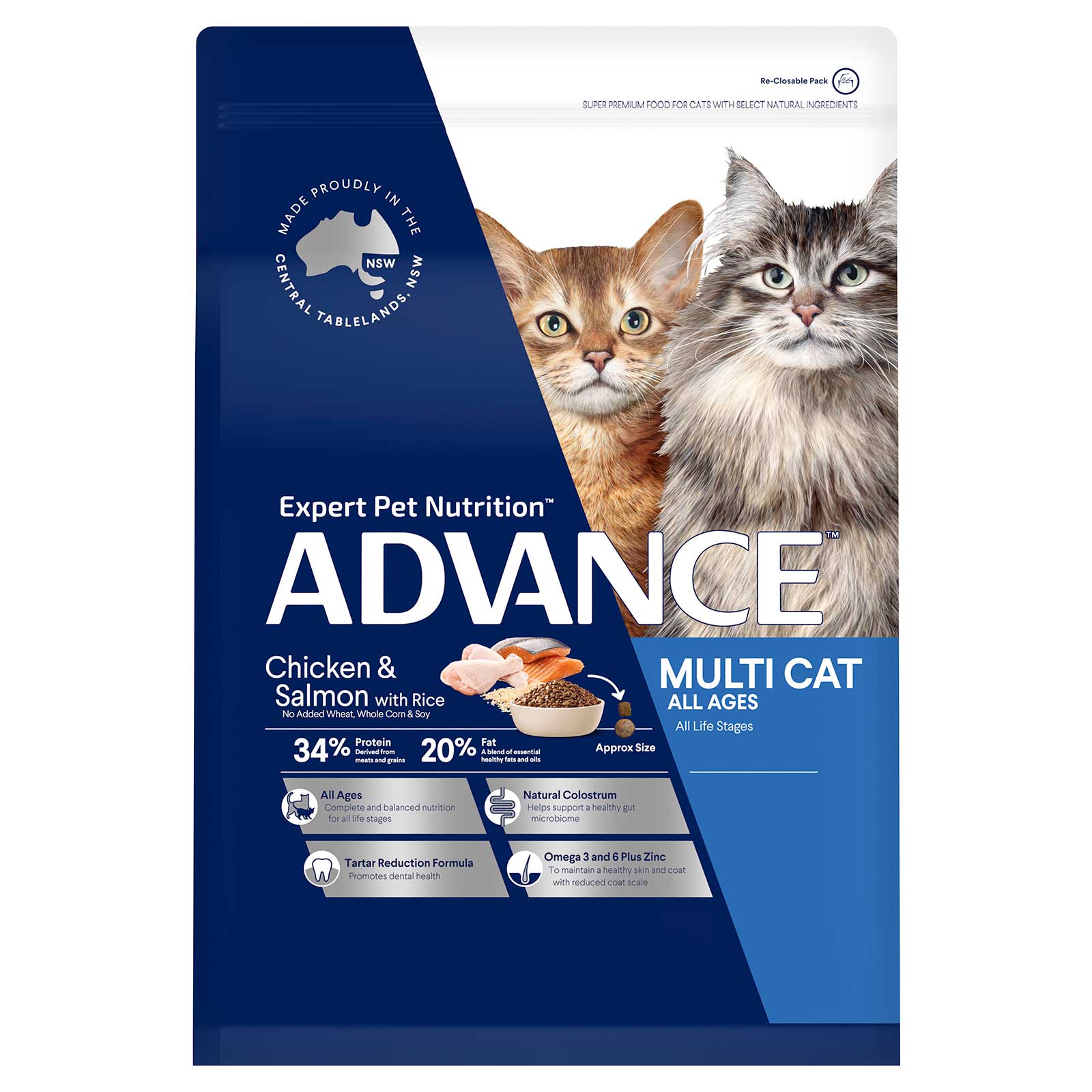 Advance Cat Food Multi Chicken & Salmon with Rice